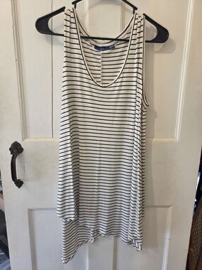 Apt. 9 White and Black Striped Tank Top